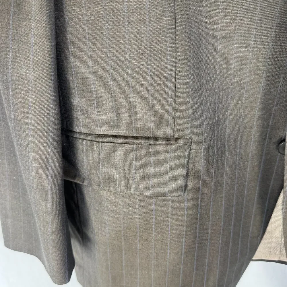 Vintage Oscar de la Renta Wool Blazer 44S Pinstrip Sport Coat, Classic, Designer